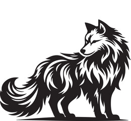 wolf silhouette vector art illustration