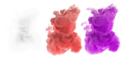 watercolor of  smoke textured element set