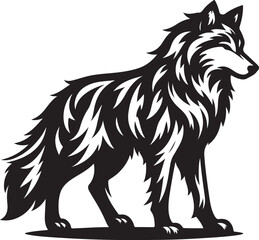 wolf silhouette vector art illustration