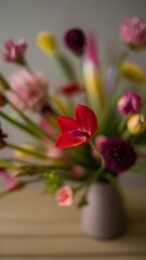 Arrangement of various flowers note shallow depth of field