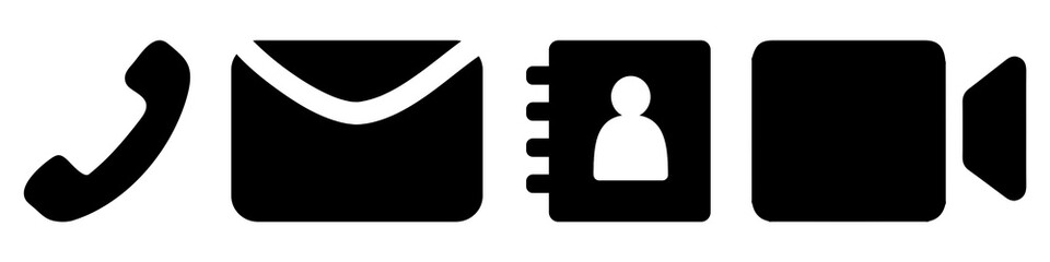 Black simple flat icons set