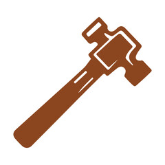 Wood Hammer Silhouette: Iconic Tool Graphic for DIY and Construction Projects
