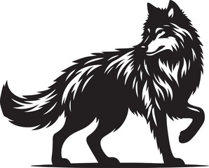 wolf silhouette vector art illustration