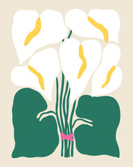 white calla lily flower vector art