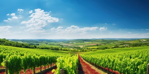 Fototapeta premium Vineyard Landscape in Summer