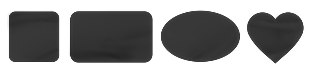 Black chalkboard shapes collection png set
