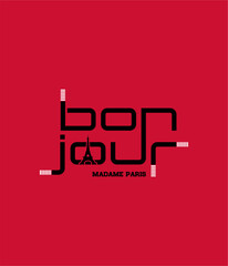 Bonjour Madame Paris . Typography graphic print, Abstract fashion drawing for t-shirts. creative design for girls. Illustration in modern style for clothes. Girlish print © goank graphic