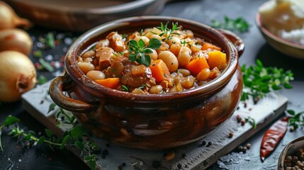 French cuisine. Cassoulet of vegetables.