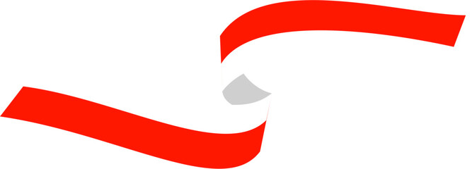 Red white ribbon indonesia independence illustration vector