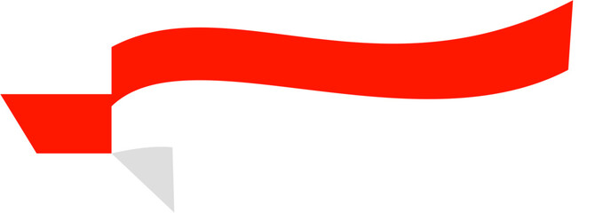 Red white ribbon indonesia independence illustration vector