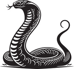 Fototapeta premium cobra snake silhouette vector art illustration