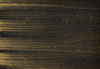 Japanese Style Black Background with Gold Brush Strokes（黒バックに金色の筆線がある和風の背景）