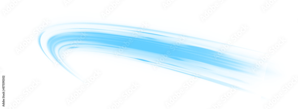 Leinwandbilder Wavy transparent curved lines in the form of the movement of sound waves in a set of different shapes of whirlpool. Light, light garland PNG.	