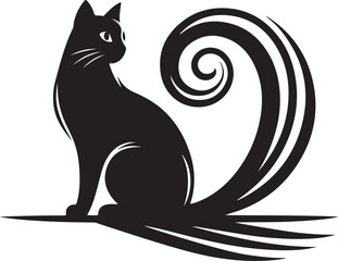 cat silhouette vector art illustration