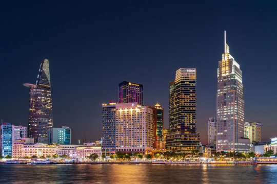 Ho Chi Minh City skyline at night