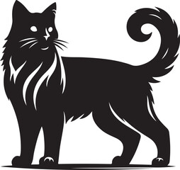 cat silhouette vector art illustration