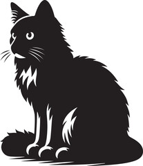 cat silhouette vector art illustration