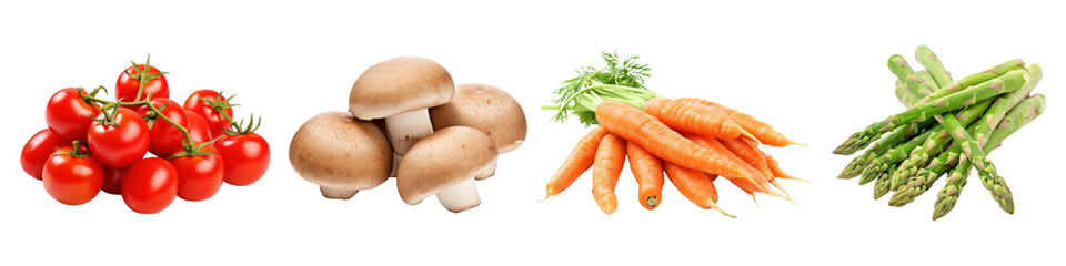 Various vegetable  png cut out element set