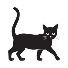 Black cat vector silhouette