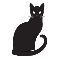Black cat vector silhouette
