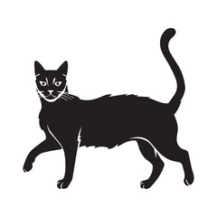 Black cat vector silhouette