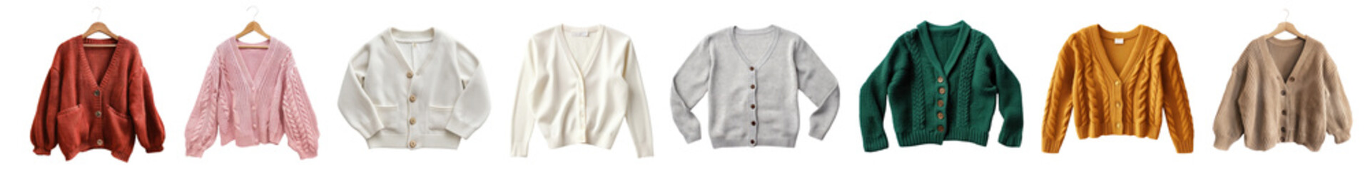 Fototapeta premium Knit cardigan png cut out element set