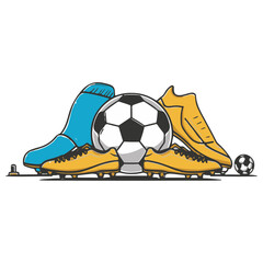 Soccer ball with flag illustration in Vactor