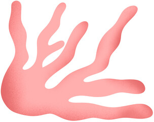 Abstract Plant Shape Leaf Coral Pink, Isolated PNG