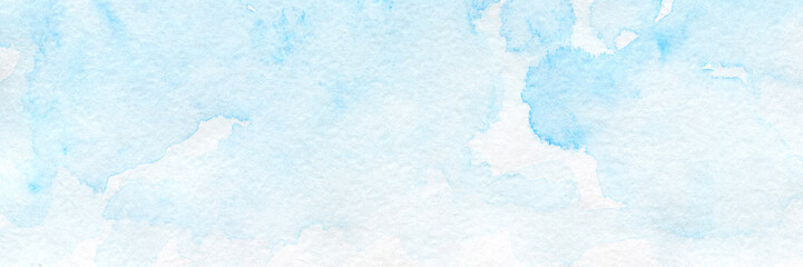 hand drawn abstract soft brush painted white and blue watercolor background