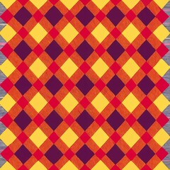 seamless pattern of checkered design with interspersed geometric shapes, Generative AI
