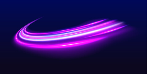 Set of speed lines for your design. Expressway, car headlight effect. Speed connection vector background.	