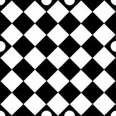 seamless pattern of classic black and white checkered design, Generative AI
