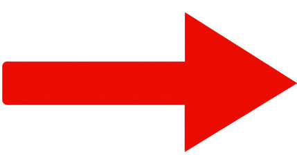 A red arrow points right on a transparent background. PNG