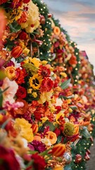 Bright festive floral background