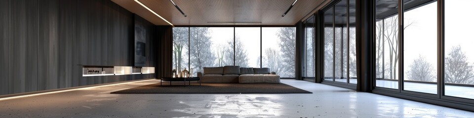 Fototapeta premium Sleek Minimalist Architecture with Glass Facades in Modern Office Building, Showcasing Bright and Professional Work Environment in High-Resolution AI-Generated Wallpaper