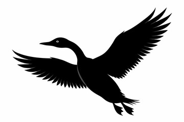 flying loon black silhouette vector illustration