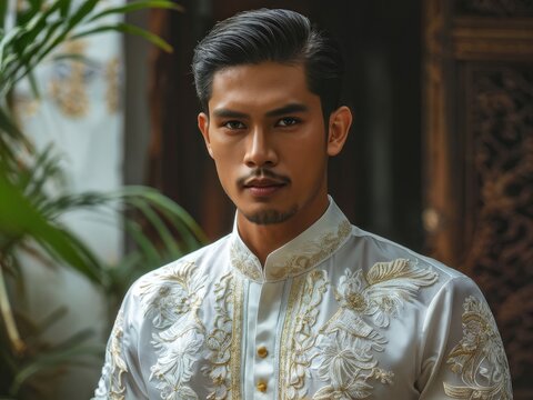 Handcrafted Heritage: Barong Tagalog's beauty - Filipino formal wear at its finest. generative AI