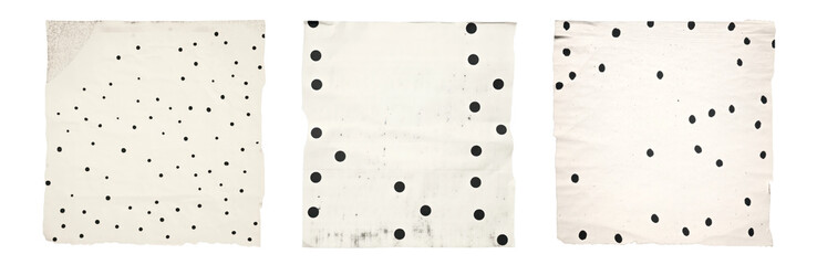 Vintage dot ripped paper png cut out element set