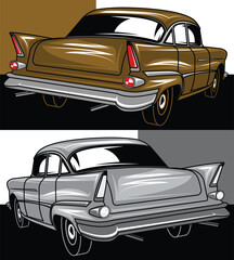 Cool classic car colored gold