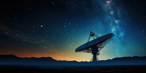 Naklejka premium Radio Telescope Under the Milky Way