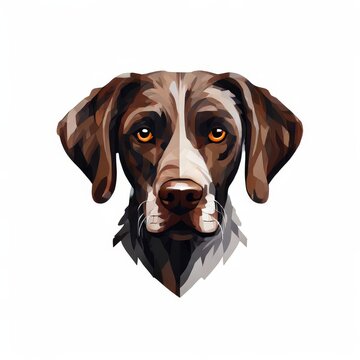 A german-shorthaired-pointer pixel icon design on white background.