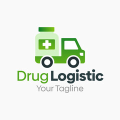 Drug Logistic Logo Vector Template Design. Good for Business, Startup, Agency, and Organization