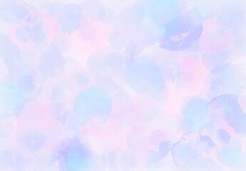 Soft Pink and Light Purple Watercolor Background（明るく淡い色合いのピンクと薄紫の滲んだ水彩絵の具の背景）