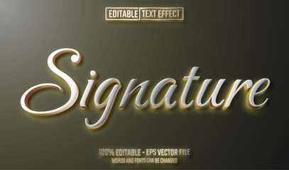 signature editable text effect