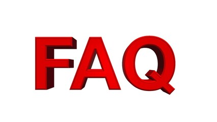 faq 3d text, faq in red