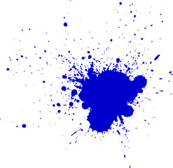 blue watercolor brush dropped splash splatter on white background vector