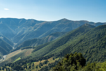Naklejka premium Highest part of Mala Fatra mountains with Velky Krivan hill from Sokolie hill summit in Slovakia