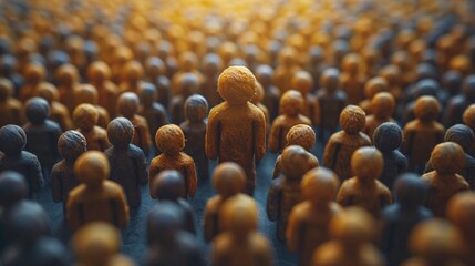 Obraz premium A businessman standing out from the crowd, symbolizing the unique value proposition that gives a company a competitive advantage in the marketplace