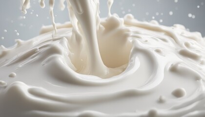 Splash of fresh milk or cream isolated on white background