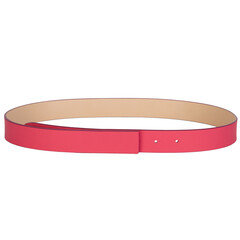 Bright Pink Leather Belt Isolated.